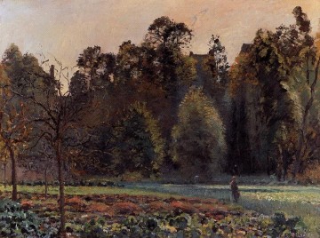  1873 Canvas - the cabbage field pontoise 1873 Camille Pissarro woods forest